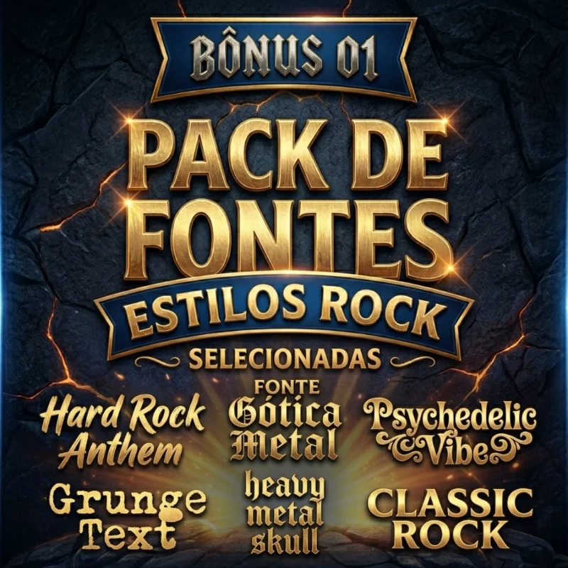 Pack de Fontes Estilos Rock